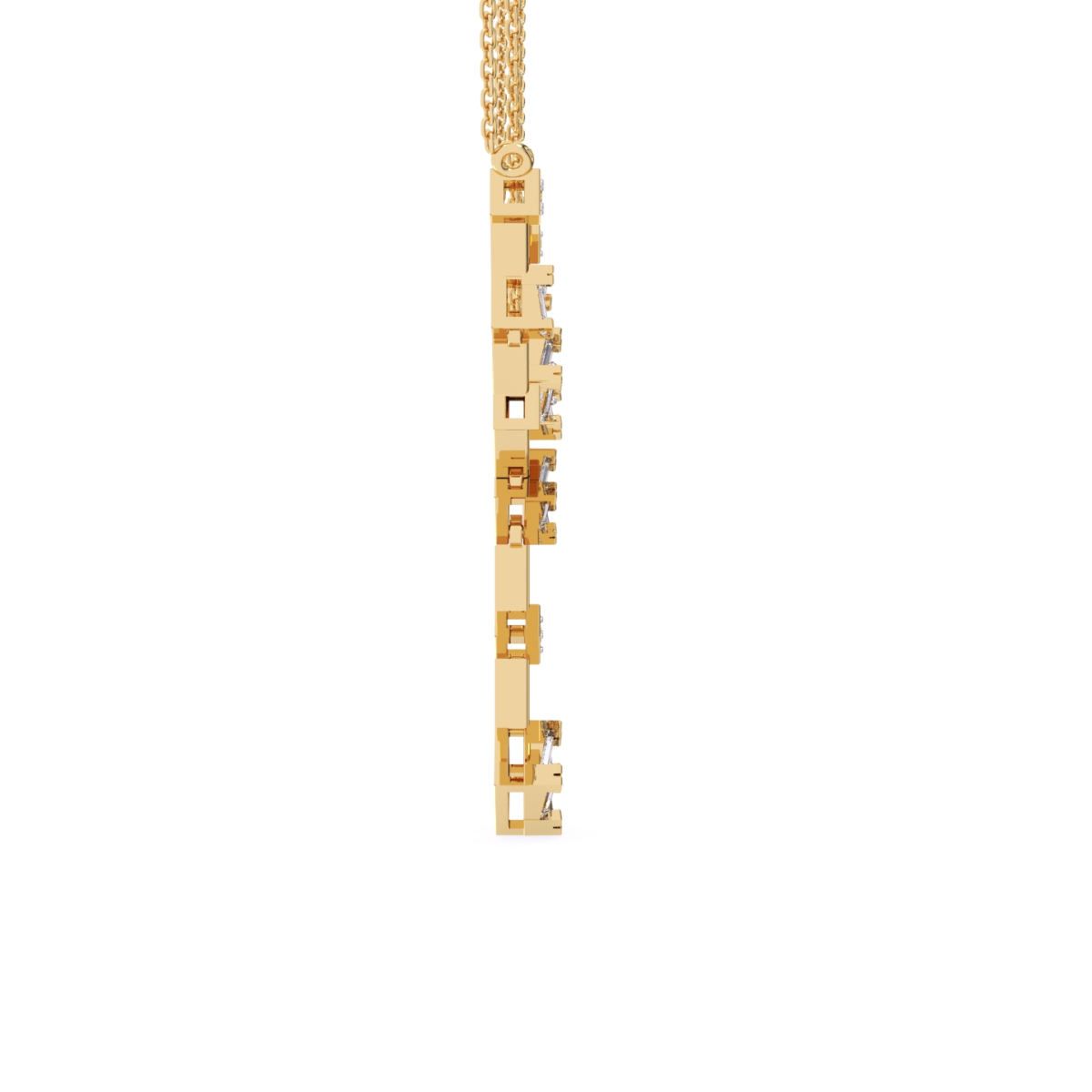 Stylish Two layer Lab Grown Diamond Charm Necklace
